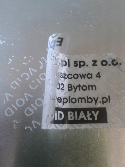 Plomby naklejki stickery void biały 30x15 250 szt twój nadruk !