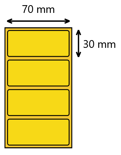 Etykieta termiczna 70x30 żółta / 2000 szt / 40