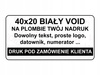 Plomby gwar stickery void biały 40x20 1000 szt twój nadruk !