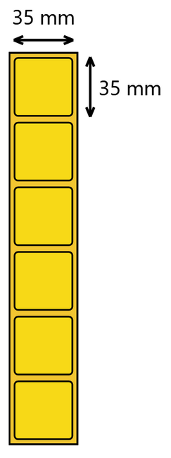 Etykieta termiczna 35x35 żółta / 2000 szt / 40