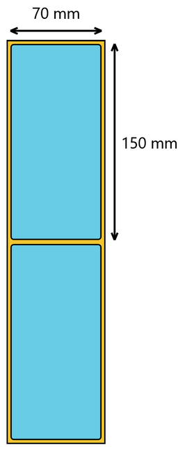 Etykieta termiczna niebieska 70x150 / 500 szt / 40
