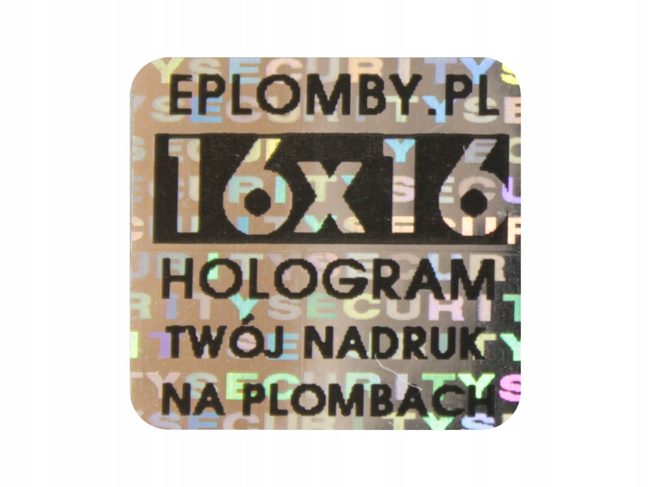 Plomby gwarancyjne stickery 16x16 hologram 500szt twój nadruk !