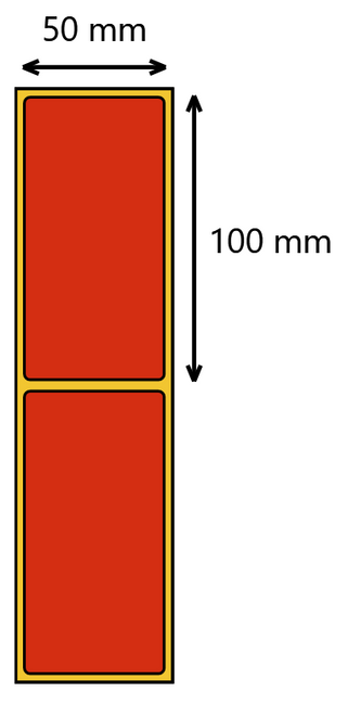Etykieta termiczna 50x100 czerwona / 500 szt / 40