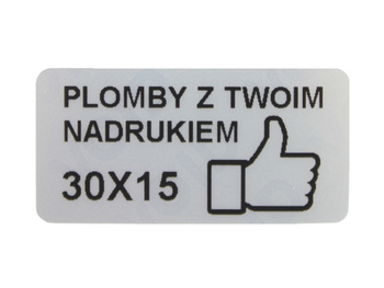 Plomby gwarancyjne stickery 30x15 void mat 1000szt twój nadruk !