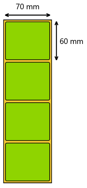 Etykieta termiczna 70x60 zielona / 1000 szt / 40