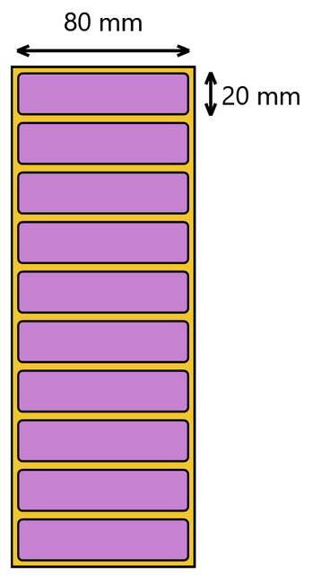 Etykieta termiczna 80x20 fioletowa / 2000 szt / 40