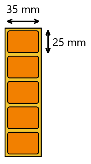 Etykieta termiczna 35x25 pomarańczowa / 2000 szt / 40