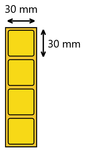 Etykieta termiczna 30x30 żółta / 2000 szt / 40