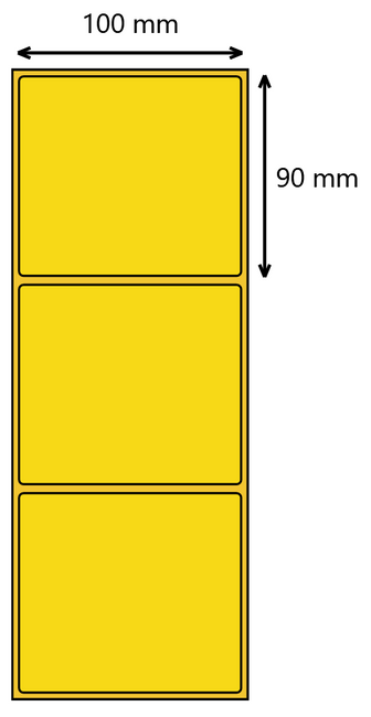 Etykieta termiczna 100x90 żółta / 500 szt / 40