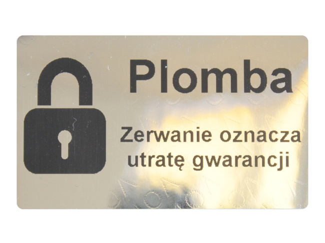 Plomby gwarancyjne stickery 50x30mm void lustrzany 1000szt twój nadruk !