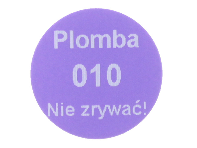 Plomba stickery fi15 mm purpurowy void 1000 szt twój nadruk !