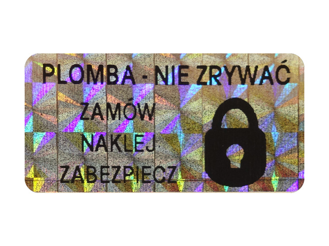 30x15mm hologram tetragon 250szt twój nadruk