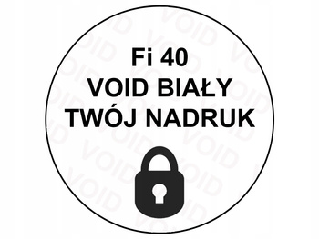 Plomby stickery fi40 void biały 250szt twój nadruk !