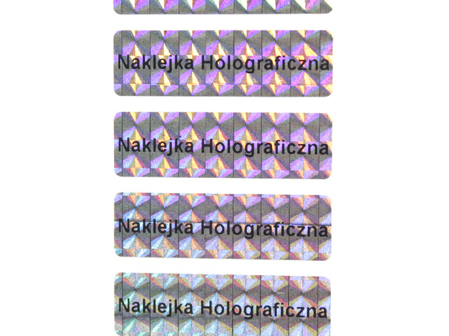 40x12mm hologram tetragon 250szt twój nadruk