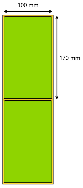 Etykieta termiczna 100x170 zielona / 400 szt / 40
