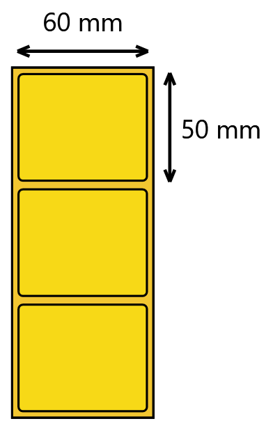 Etykieta termiczna 60x50 żółta / 1000 szt. / 40
