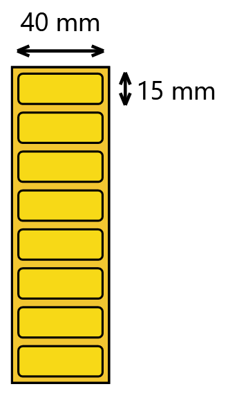 Etykieta termiczna 40x15 żółta / 4000 szt / 40