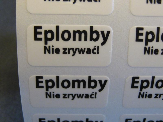 Plomba gwarancyjna 20x20 void biały 1000szt twój nadruk !