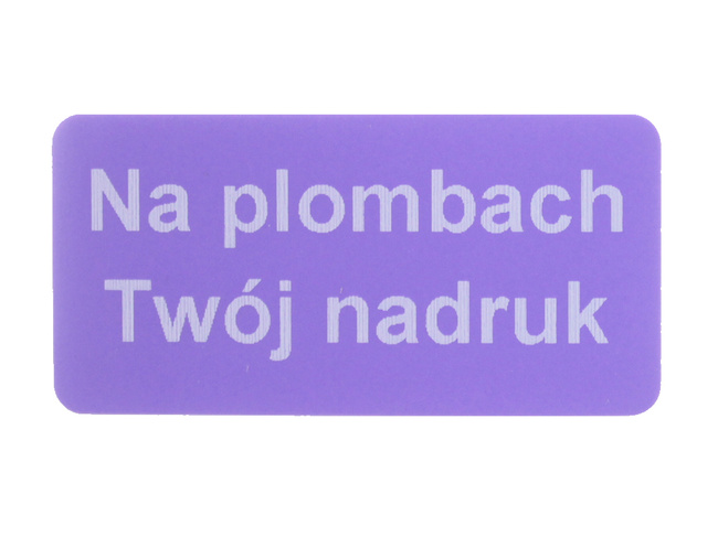Plomby serwisowe stickery 40x20 purpurowy 250szt twój nadruk !