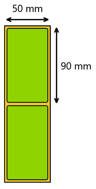 Etykieta termiczna 50x90 zielona / 500 szt / 40