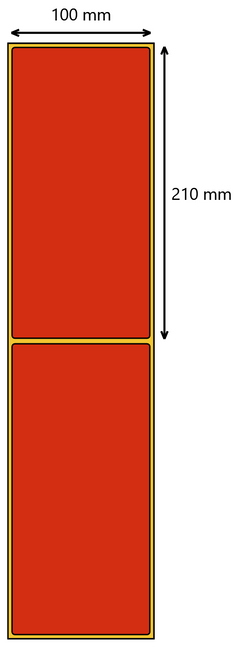 Etykieta termiczna czerwona  100x210 / 350 szt / 40