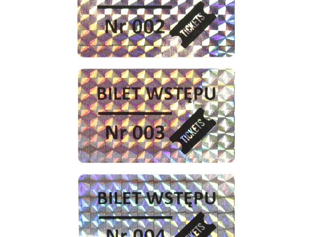 50x30mm hologram tetragon 1000szt twój nadruk
