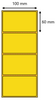 Etykieta termiczna 100x60 żółta perforacja  / 1000 szt / 40