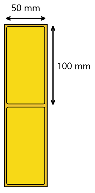 Etykieta termiczna 50x100 żółta / 500 szt / 40
