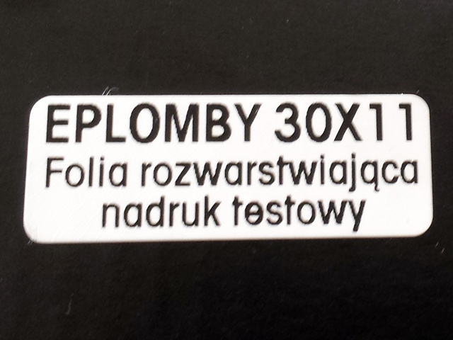 Plomby gwarancyjne stickery 30x11 nowość folia rzw 250szt twój nadruk !