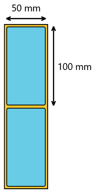 Etykieta termiczna 50x100 niebieska / 500 szt / 40