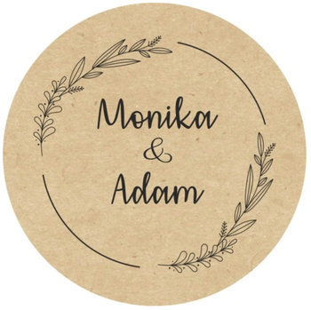 Etykieta kraft Fi30 - ślubne imiona / 100 szt / 40