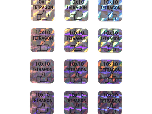 10x10mm hologram tetragon 1000szt twój nadruk