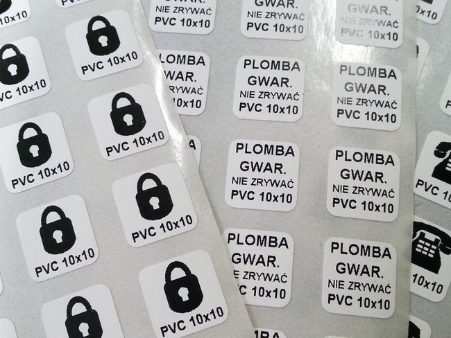 20x20mm plomby pvc łamliwy 250szt twój nadruk