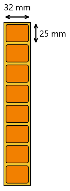 Etykieta termiczna 32x25  pomarańczowa / 2000 szt / 40