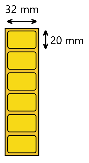 Etykieta termiczna 32x20 żółta / 3000 szt / 40
