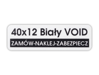 Plomby gwar stickery void biały 40x12 250szt !! twój nadruk !
