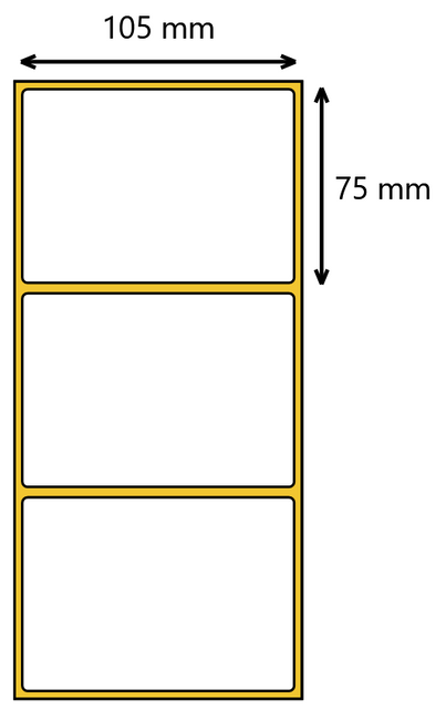 Etykieta termiczna 105x75 z perforacją / 500 szt / 40