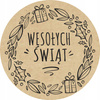 Fi40 etykieta kraft - nadruk " wesołych świąt " wzór 1  / 100 szt / 40