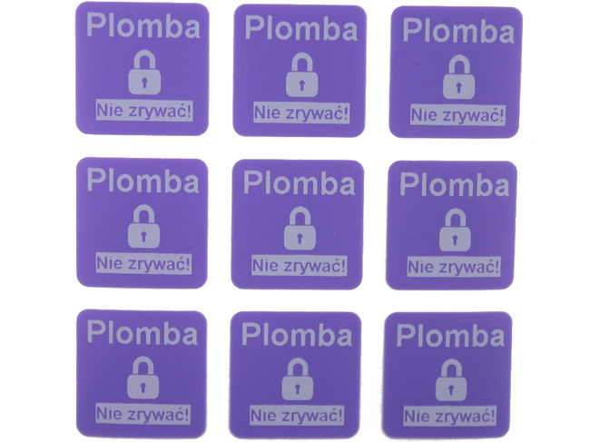 Plomba stickery 16x16 purpurowy void 1000szt twój nadruk !