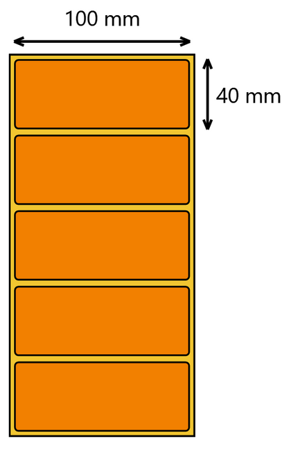 Etykieta termiczna 100x40 pomarańczowa / 1000 szt / 40