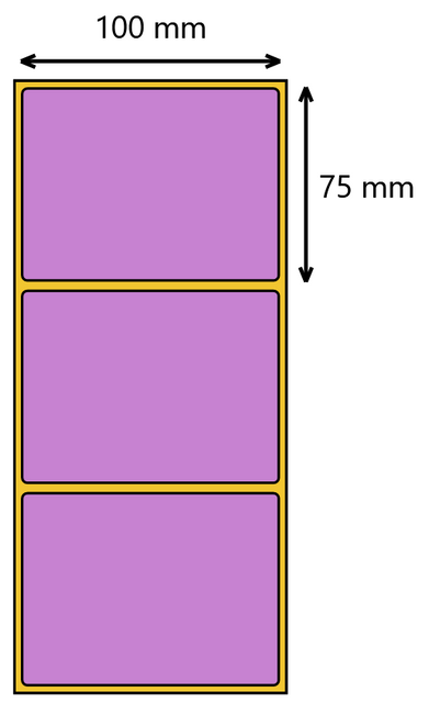 Etykieta termiczna 100x75 fioletowa / 500 szt / 40