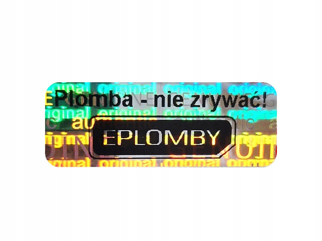 Plomby stickery 40x12 hologram original 250szt twój nadruk !