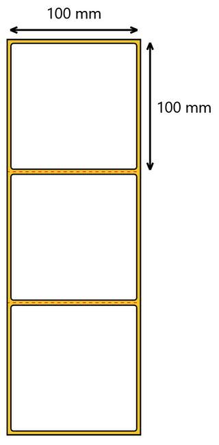 Etykieta termotransferowa 100x100 perforacja / 500 / 40
