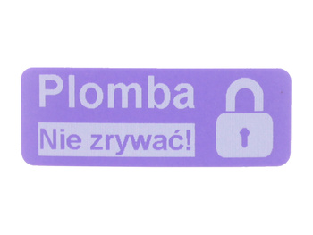 Plomby serwisowe stickery 30x11 purpurowy 250szt twój nadruk !