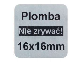 Plomby gwarancyjne stickery 16x16 void mat 250 szt twój nadruk !
