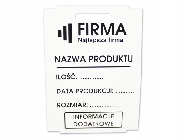 90x124 zawieszka foliowa / 1000 szt / 76