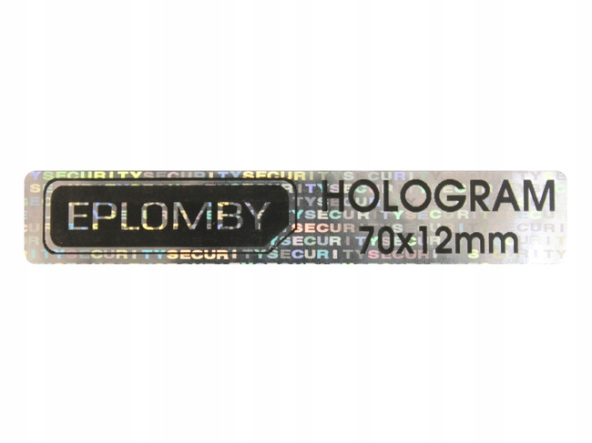 Plomby gwarancyjne stickery 70x12 hologram 500szt twój nadruk !