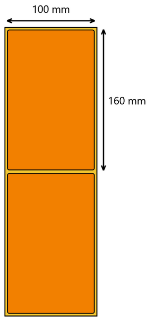 Etykieta termiczna 100x160 pomarańczowa / 400 szt / 40