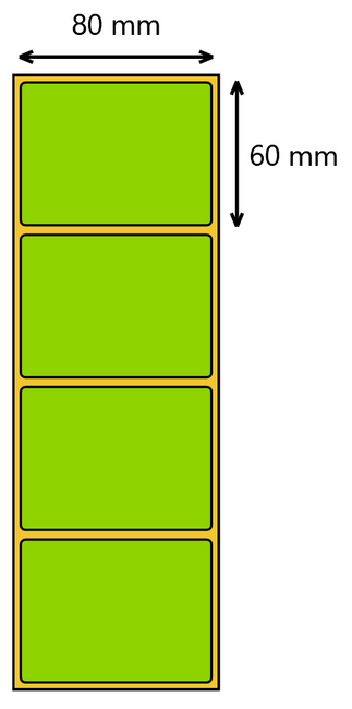 Etykieta termiczna 80x60 zielona /  1000 szt / 40