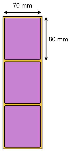 Etykieta termiczna 70x80 fioletowa / 500 szt / 40
